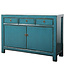 Antikes Chinesisches Sideboard Blau Grün Hochglanz B128xT40xH89cm