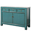 Antikes Chinesisches Sideboard Blau Grün Hochglanz B128xT40xH92cm