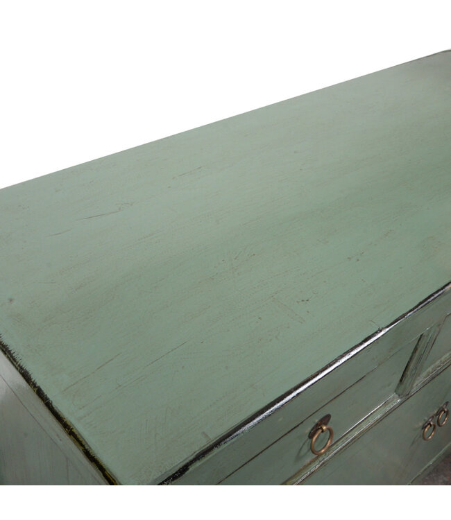 Buffet Chinois Ancien Menthe Haute Brillance L128xP40xH92cm