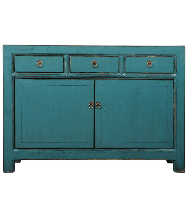 Antique Chinese Sideboard Blue High Gloss W128xD40xH91cm