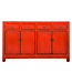 Fine Asianliving Credenza Cinese Antica Rossa Lucida L153xP40xA91cm