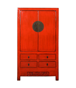 Fine Asianliving Armario de Boda Chino Antiguo Rojo Alto Brillo An104xD49xAl193cm