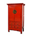 Antiker Chinesischer Hochzeitsschrank Rot Hochglanz B107xT60xH180cm