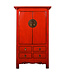 Antique Chinese Wedding Cabinet Red High Gloss W107xD60xH180cm