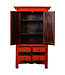 Antique Chinese Wedding Cabinet Red High Gloss W107xD60xH180cm