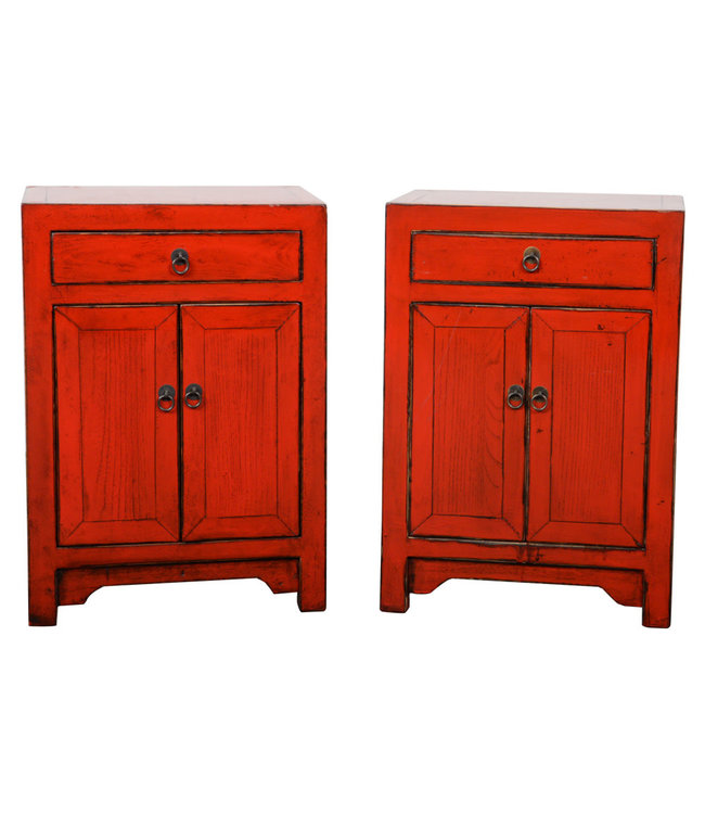 Chinese Bedside Table Red High Gloss W42xD32xH60cm