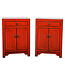 Chinesischer Nachttisch Nachtschrank Rot Hochglanz B42xT32xH60cm