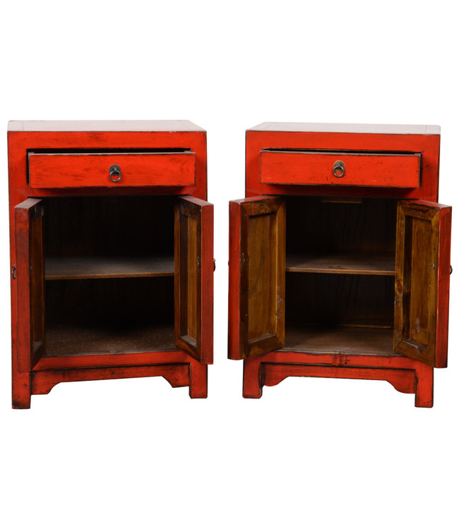 Chinese Bedside Table Red High Gloss W42xD32xH60cm