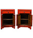 Chinesischer Nachttisch Nachtschrank Rot Hochglanz B42xT32xH60cm