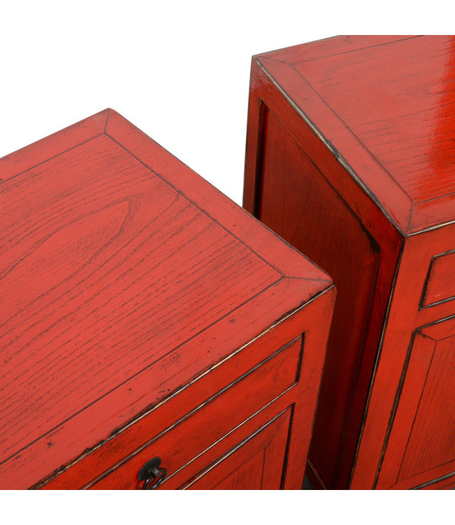 Chinese Bedside Table Red High Gloss W42xD32xH60cm