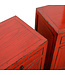 Table de Chevet Chinoise Rouge Haute Brillance L42xP32xH60cm
