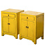 Table de Chevet Chinoise Jaune Haute Brillance L42xP32xH60cm