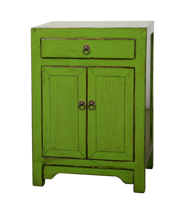 Table de Chevet Chinoise Verte Haute Brillance L42xP32xH60cm