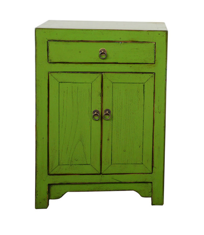 Mesita de Noche China Verde Alto Brillo A42xP32xAlt60cm