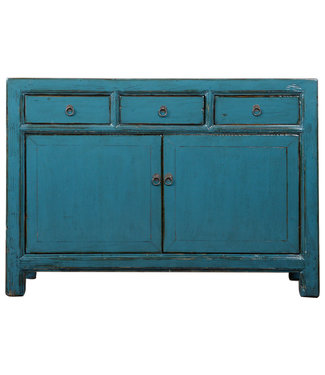 Fine Asianliving Antique Chinese Sideboard Blue High Gloss W103xD40xH90cm