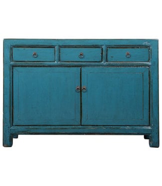 Fine Asianliving Buffet Chinois Ancien Bleu Haute Brillance L103xP40xH90cm