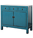 Antikes Chinesisches Sideboard Blau Hochglanz B103xT40xH90cm