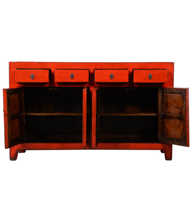 Antieke Chinese Dressoir Rood High Gloss B155xD40xH95cm