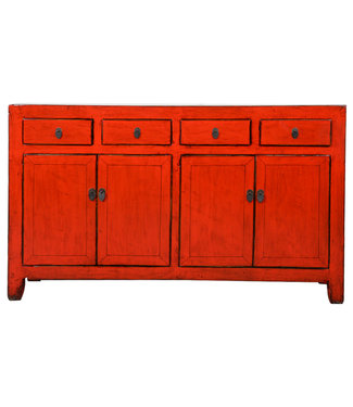 Fine Asianliving Credenza Cinese Antica Rossa Lucida L154xP40xA94cm