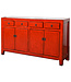 Buffet Chinois Ancien Rouge Haute Brillance L155xP40xH95cm