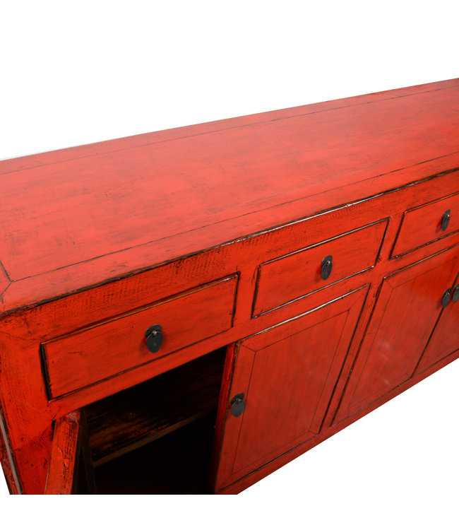Antieke Chinese Dressoir Rood High Gloss B155xD40xH95cm