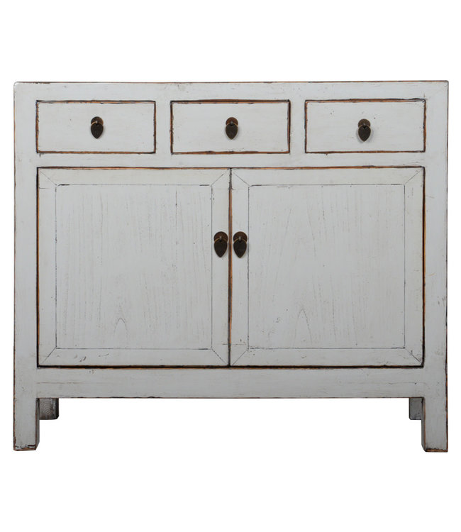 Antikes Chinesisches Sideboard Weiss Hochglanz B101xT39xH88cm