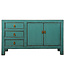 Fine Asianliving Antikes Chinesisches Sideboard Blau Grün Hochglanz B150xT40xH88cm