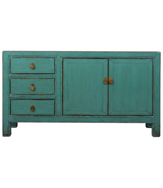 Fine Asianliving Credenza Cinese Antica Verde Acqua Lucida L150xP40xA88cm