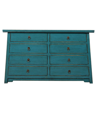 Fine Asianliving Chinese Chest of Drawers Teal High Gloss W136xD45xH80cm