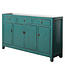 Antique Chinese Sideboard Teal High Gloss W154xD39xH91cm