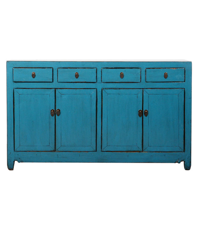 Antikes Chinesisches Sideboard Blau Hochglanz B154xT40xH93cm