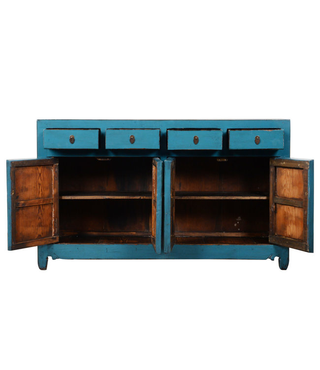 Aparador Chino Antiguo Azul Alto Brillo A154xP40xAlt93cm