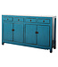 Antikes Chinesisches Sideboard Blau Hochglanz B154xT40xH93cm
