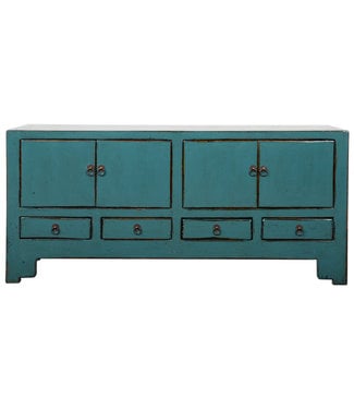 Fine Asianliving Antique Chinese TV Cabinet Teal High Gloss W138xD40xH61cm