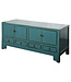 Antique Chinese TV Cabinet Teal High Gloss W138xD40xH61cm