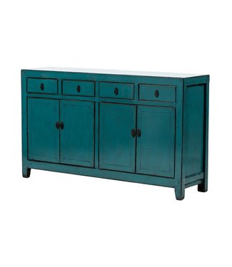 Fine Asianliving Antikes Chinesisches Sideboard Blau Grün Hochglanz B157xT39xH91cm