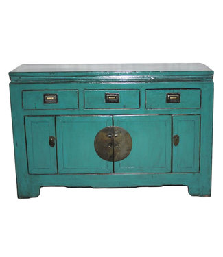 Fine Asianliving Antique Chinese Sideboard Teal High Gloss W135xD45xH90cm