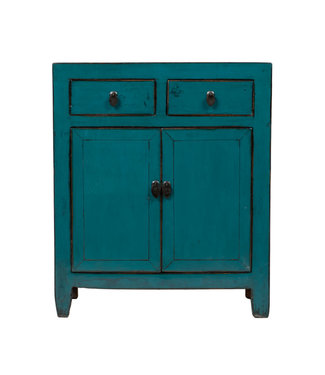 Fine Asianliving Antieke Chinese Kast Teal High Gloss B78xD40xH94cm