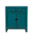 Antiker Chinesischer Schrank Blau Grün Hochglanz B78xT40xH94cm