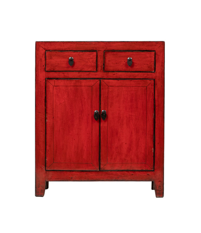Antique Chinese Cabinet Red High Gloss W76xD40xH97cm