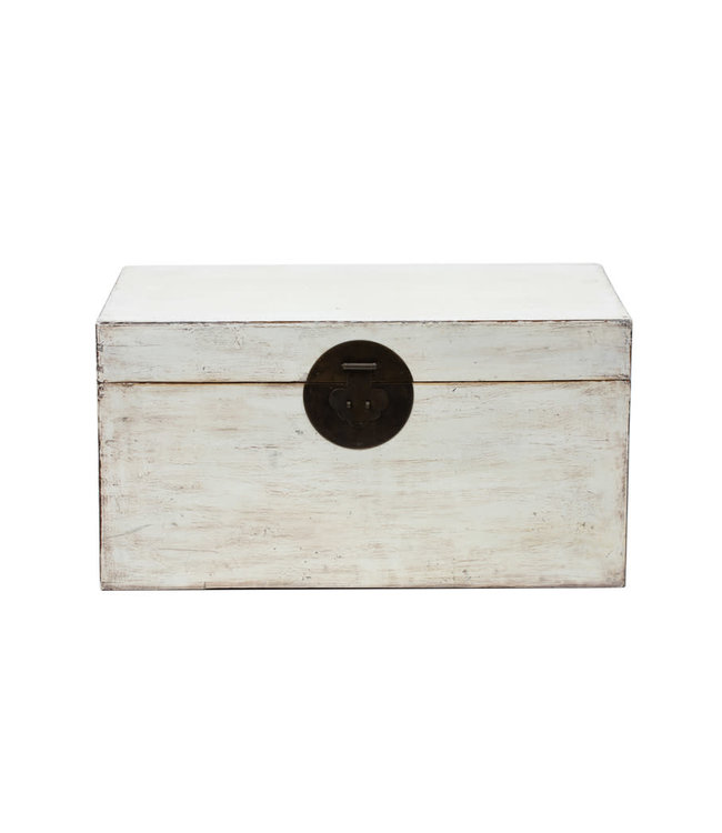 Antique Chinese Chest White High Gloss W91xD48xH41cm