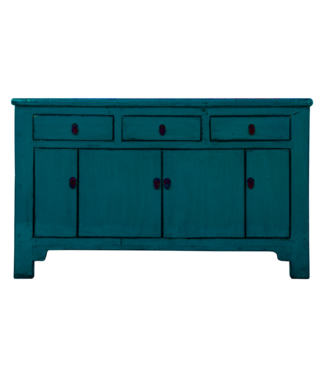 Fine Asianliving Antikes Chinesisches Sideboard Teal Glänzend B136xT40xH84cm