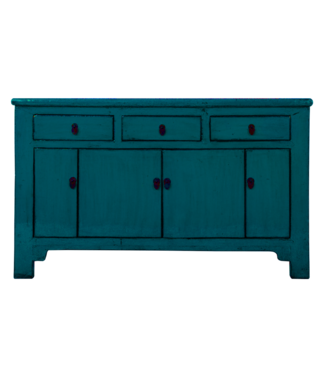 Fine Asianliving Antique Chinese Sideboard Teal Glossy W136xD40xH84cm