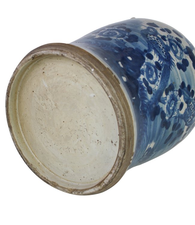 Chinese Gemberpot Blauw Wit Porselein Vogels D26xH46cm
