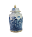 Fine Asianliving Chinese Gemberpot Blauw Wit Verguld Porselein Vogels D26xH46cm