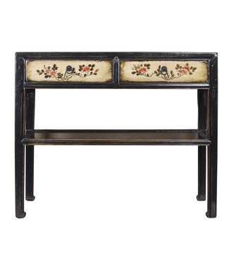 Fine Asianliving Chinese Sidetable Zwart Handbeschilderd B101xD44xH84cm