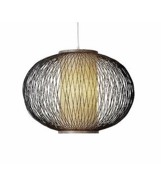 Fine Asianliving Bamboo Pendant Light Black Handmade - Simon D40xH33cm