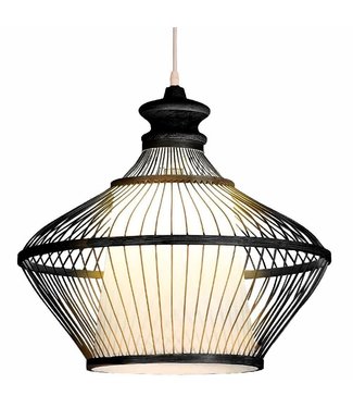 Fine Asianliving Suspension en Bambou Noir Fait Main - Oliver D46xH40cm