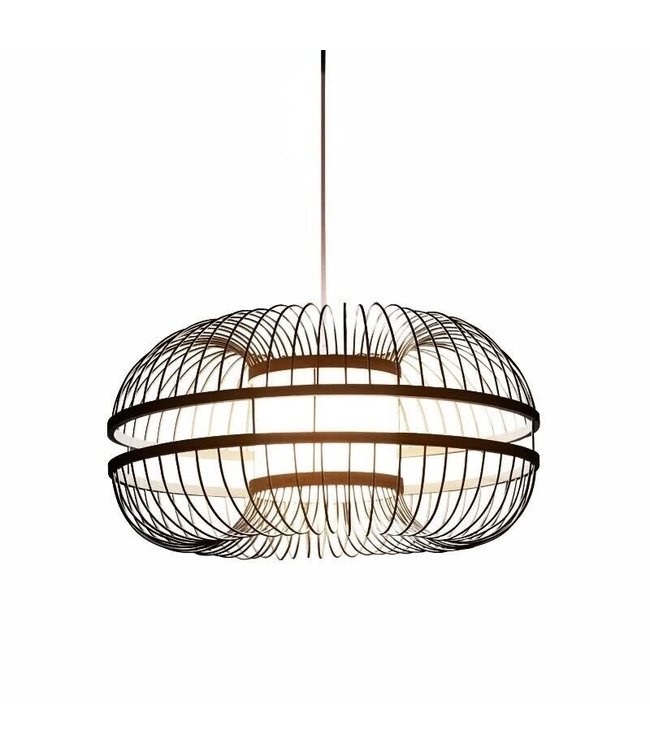 Suspension en Bambou Noir Fait Main - Morris D46xH22cm