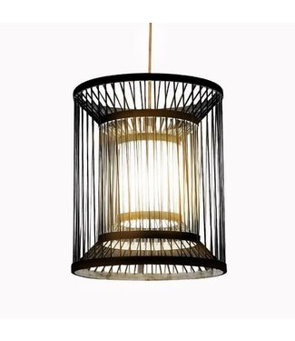 Fine Asianliving Bamboo Pendant Light Black Handmade - Alex D30xH45cm